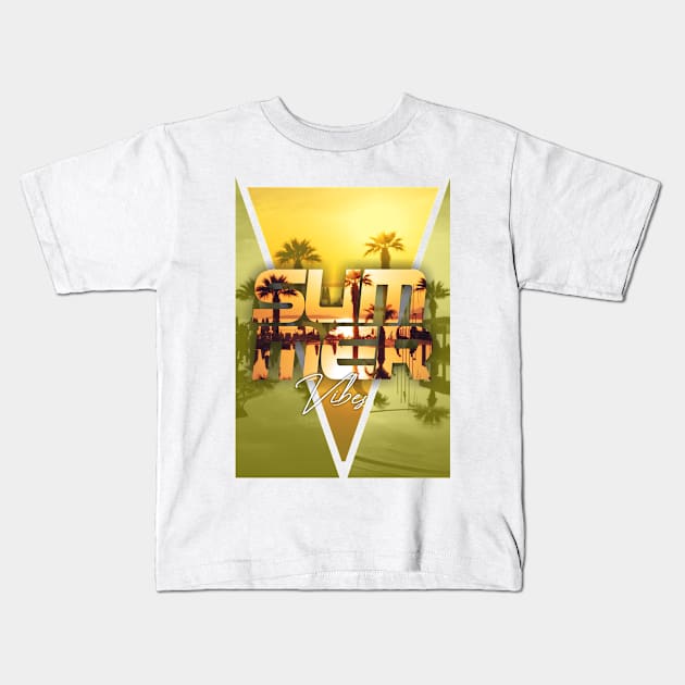 Summer Vibes Kids T-Shirt by cusptees